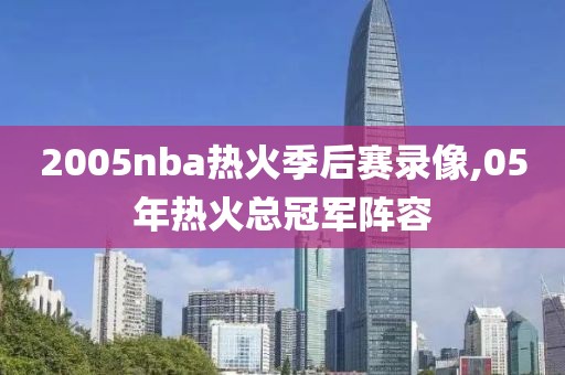 2005nba热火季后赛录像,05年热火总冠军阵容