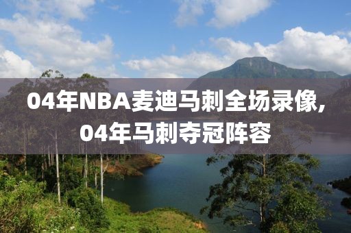 04年NBA麦迪马刺全场录像,04年马刺夺冠阵容